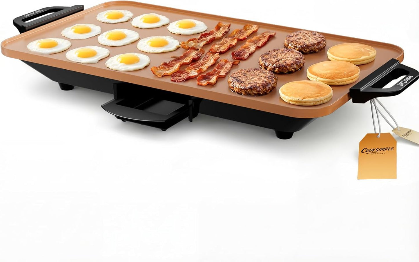 CookSimple Everyday Electric Griddle 20inx12in Nonstick Surface