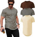 Stylish Longline Crewneck T-Shirts for Men's Casual Look