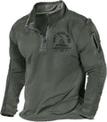 Men's USA Flag Graphic Pocket Pullover 1/4 Zip Sweatshirt (Style 5PNM)