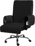 Water Resistant Office Chair Cover, Non Slip, Washable - Black/Grey