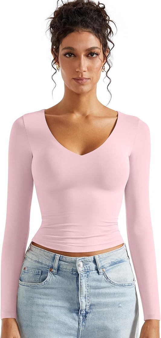 SUUKSESS Women Double Lined Casual V Neck Crop Tank Tops Review