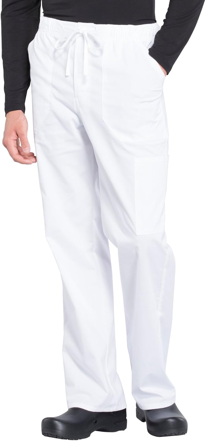 Cherokee Scrubs for Men Tapered Leg Cargo Pants with Zip Fly