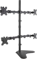 Quad Monitor Stand Height Adjustable Free Standing 4 Screen Mount