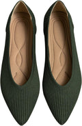 Women's Pointed Toe Knit Ballet Flats - Comfortable All-Day Wear feet