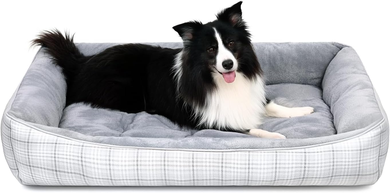 MIHIKK Rectangle Dog Bed for Extra Large Dogs & Cats Comfort