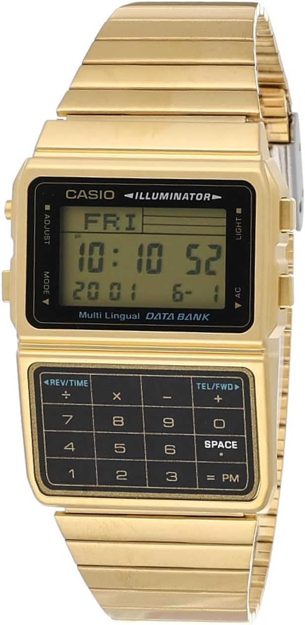Casio Gold Tone Memory Calculator Watch