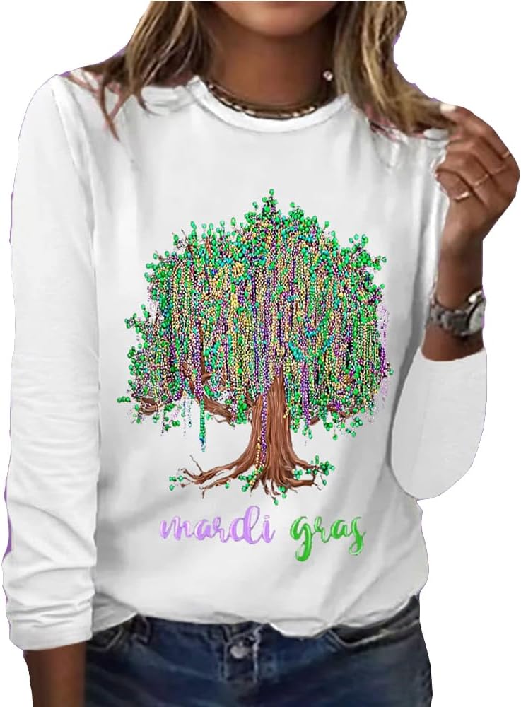 Mardi Gras Beads Long-Sleeve Tee