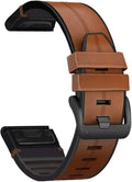 Abanen Soft Leather Watch Bands for Garmin Fenix - Sweatproof & Stylish!