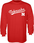 Blue 84 Men's Long Sleeve T-Shirt Cursive Team Color - Cornhuskers Fan