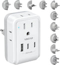 Universal Travel Adapter Kit - Compact 4AC + 3USB Worldwide Adapter