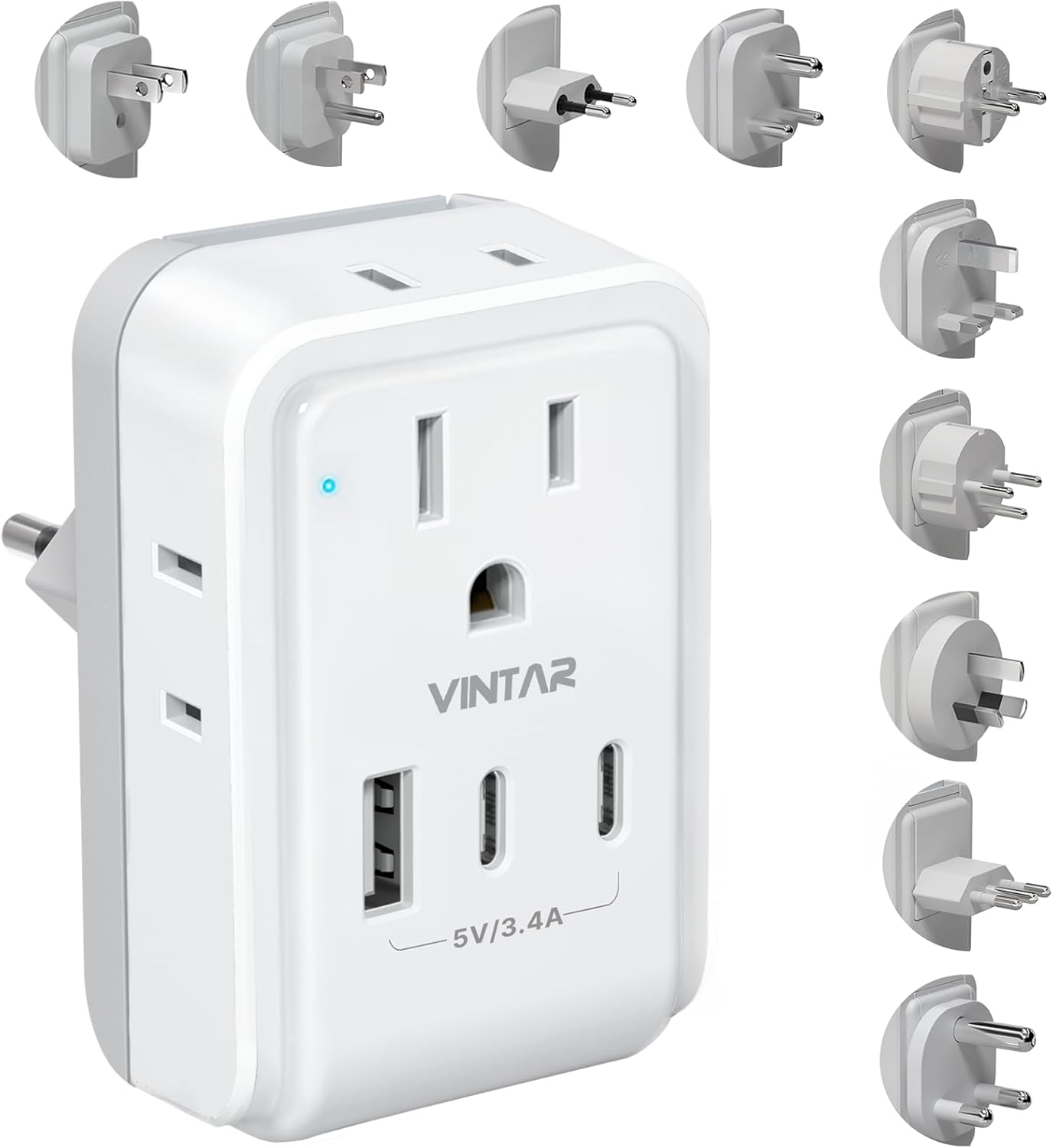 VINTAR Universal Travel Adapter Kit for Worldwide Charging Needs