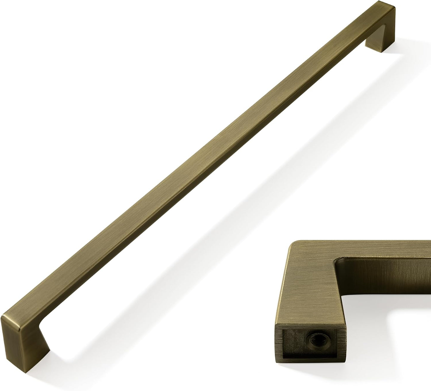 12 inch Solid Brushed Antique Brass Cabinet Handles for Kitchen