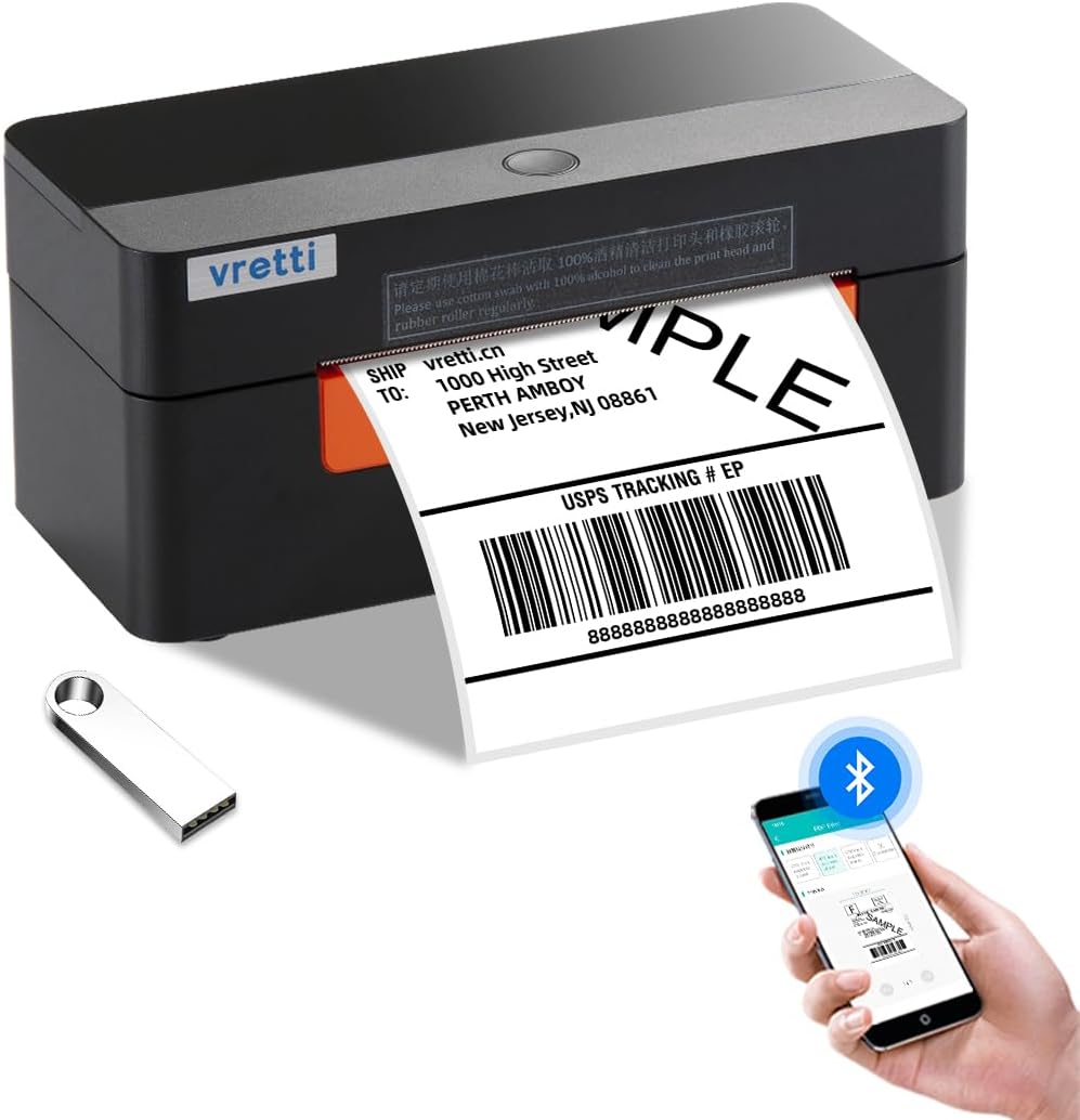 Fast Connectivity, Clear Printing: vretti 4x6 Bluetooth Printer
