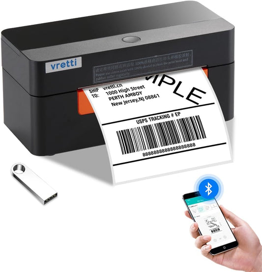 Fast Connectivity, Clear Printing: vretti 4x6 Bluetooth Printer