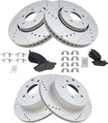 Front & Rear Semi-Metallic Brake Pad and Rotor Kit for 2005-2014
