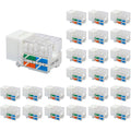 Cat6A Keystone Jack 25-Pack - 10 Gbps Slim Profile 90