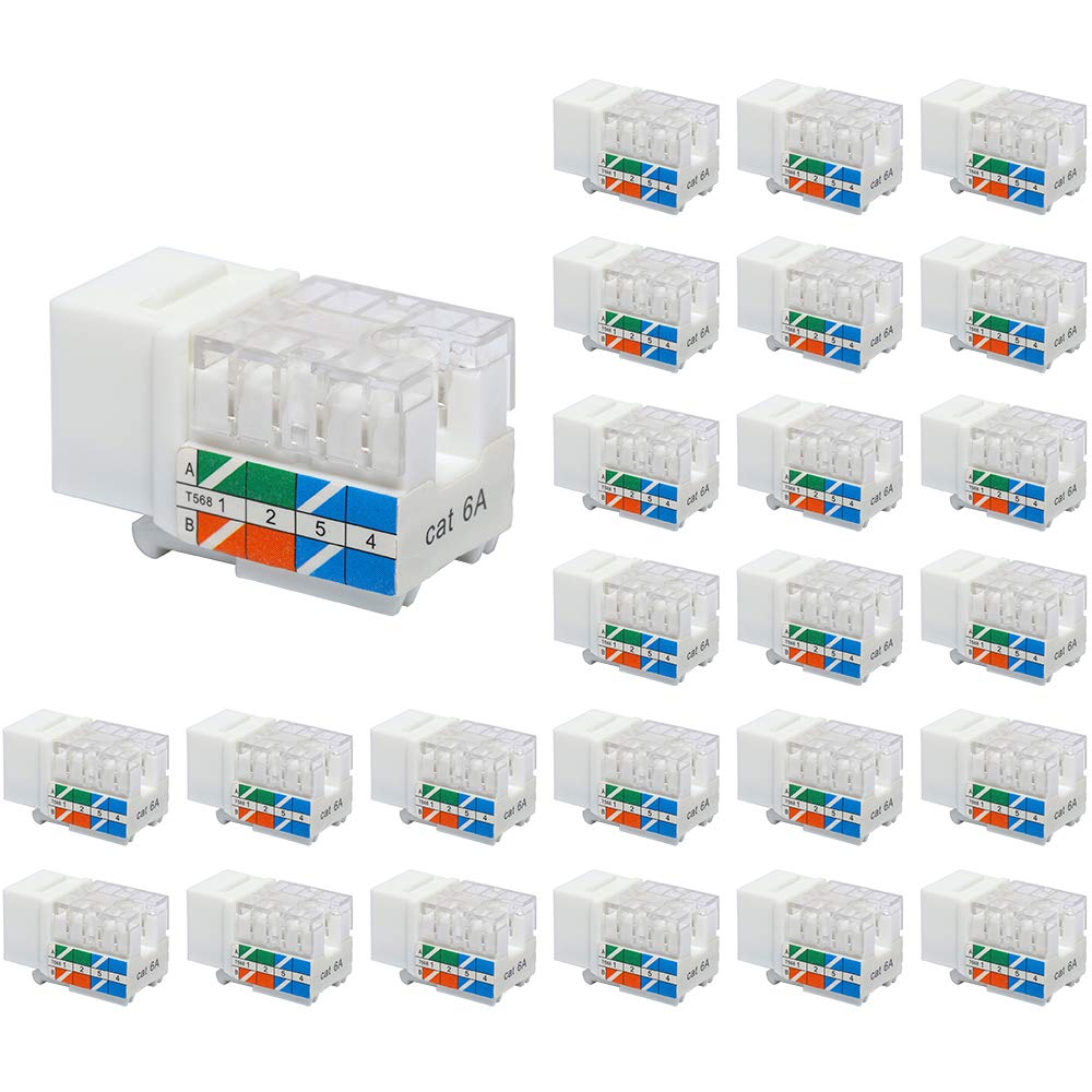 VCE RJ45 Cat6A Keystone Jack 25-Pack for High-Speed Networking