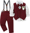 Toddler Baby Boy Gentleman Suit Set - Formal Vest, Shirt & Pants