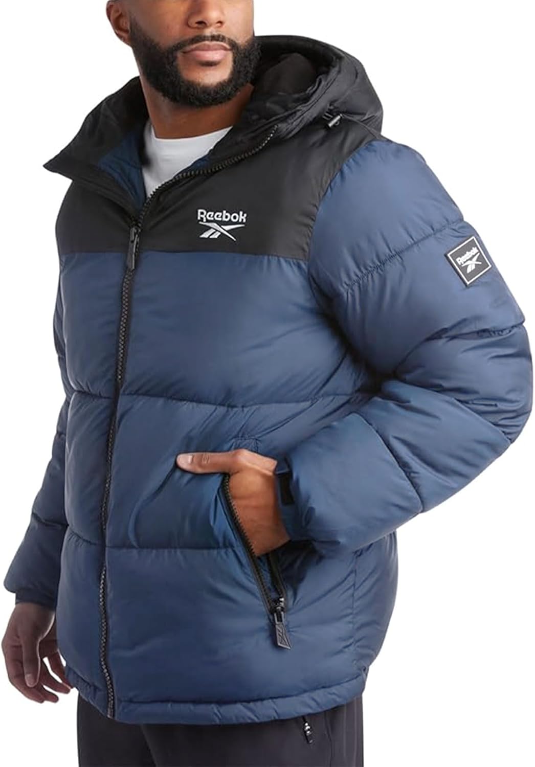 Reebok Mens Winter Jacket - Heavyweight Quilted Puffer Coat