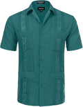 Allsense Men's Short-Sleeve Button-Down Cuban Guayabera Shirt comfort