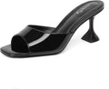 Womens Clear Heels Sandals Transparent Stiletto 2.7in - Slip On Mules