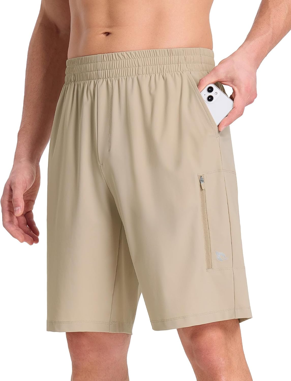 BALEAF Men's 9 Running Shorts with Zipper Pocket - Quick Dry & UPF50+!