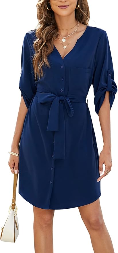 BMJL Womens Button Down Dress for Summer Business Casual Wear