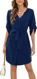 BMJL Womens Button Down Dress for Summer Business Casual Wear