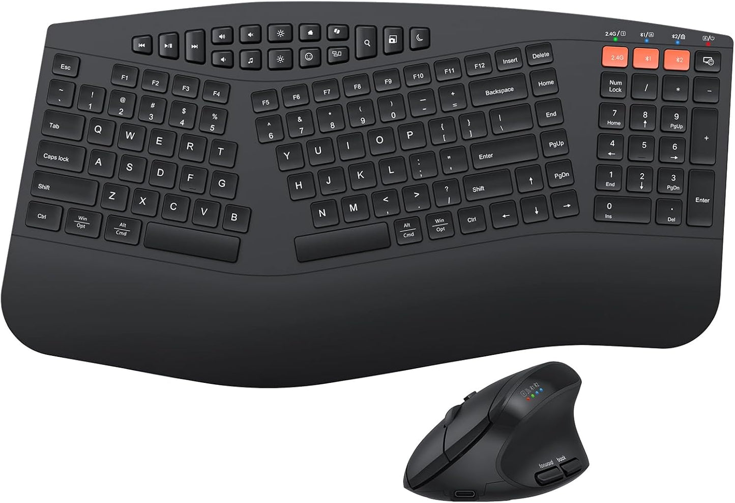 Silent Ergonomic Wireless Keyboard Set