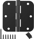 Door Hinges Matte Black 108 Pack 3.5 in Rounded Corners - Durable