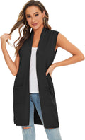 Moss Rose Women's Long Knit Cardigan Vest for Casual Style