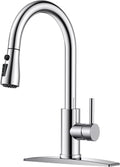 Chrome Kitchen Faucet with Pull Down Sprayer - High Arc Bar Faucet