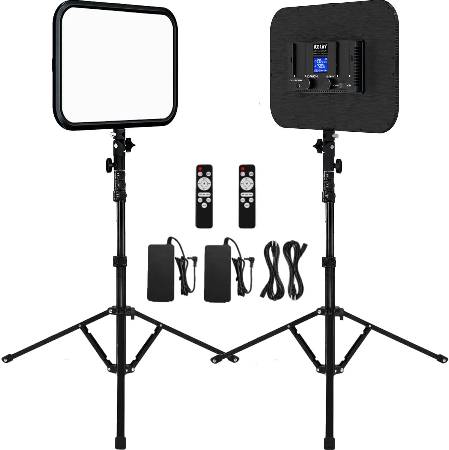 LED Video Light Panel Photography Lighting Kit with Tripod