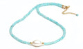 Gempires Gemstone Beaded Necklace with Freshwater Pearl Choker - Calm