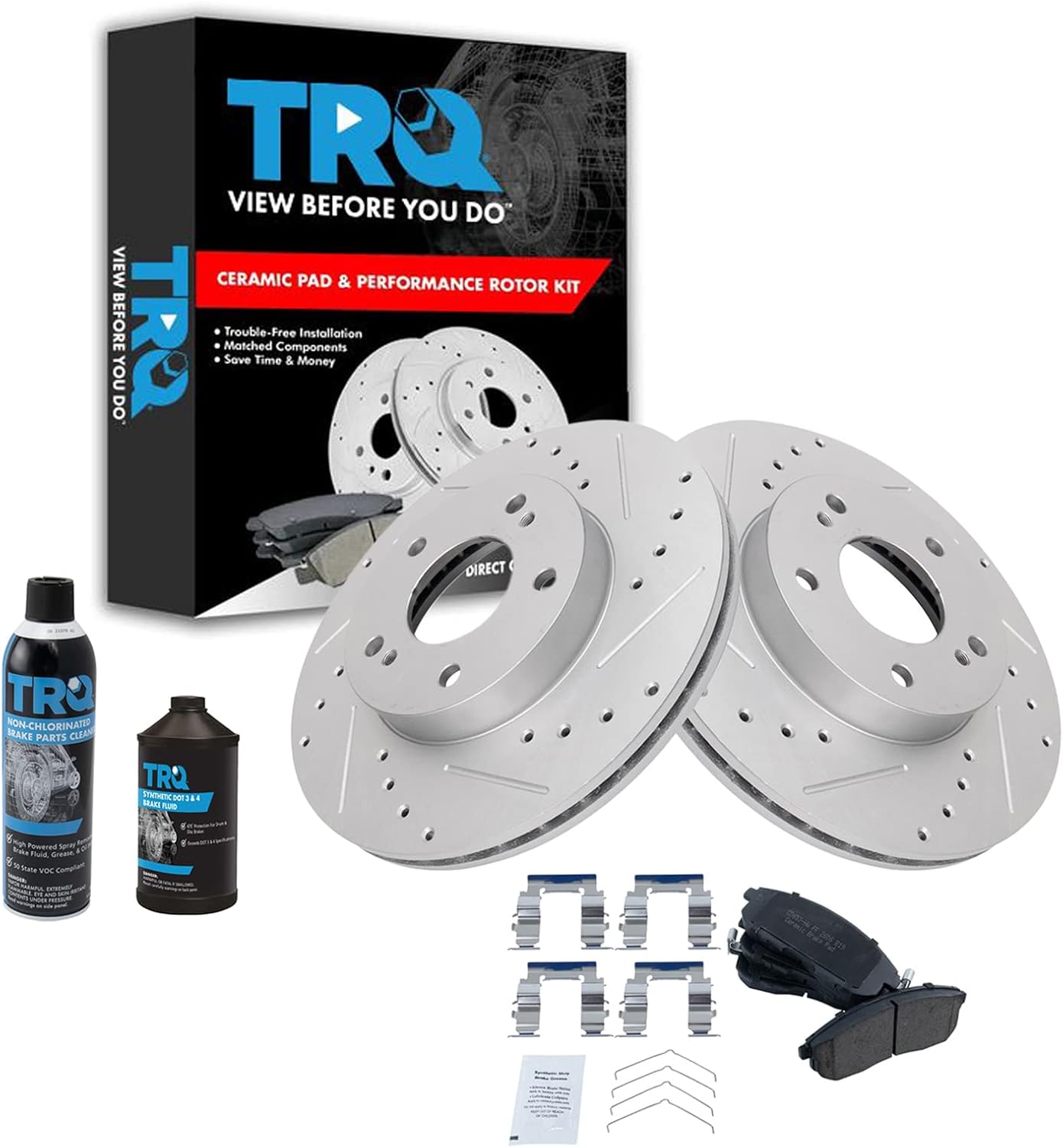 TRQ Front Performance Brake Pad & Rotor Kit for INFINITI I30