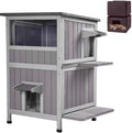 Insulated Outdoor Cat House with Liner - Weatherproof Winter Shelter