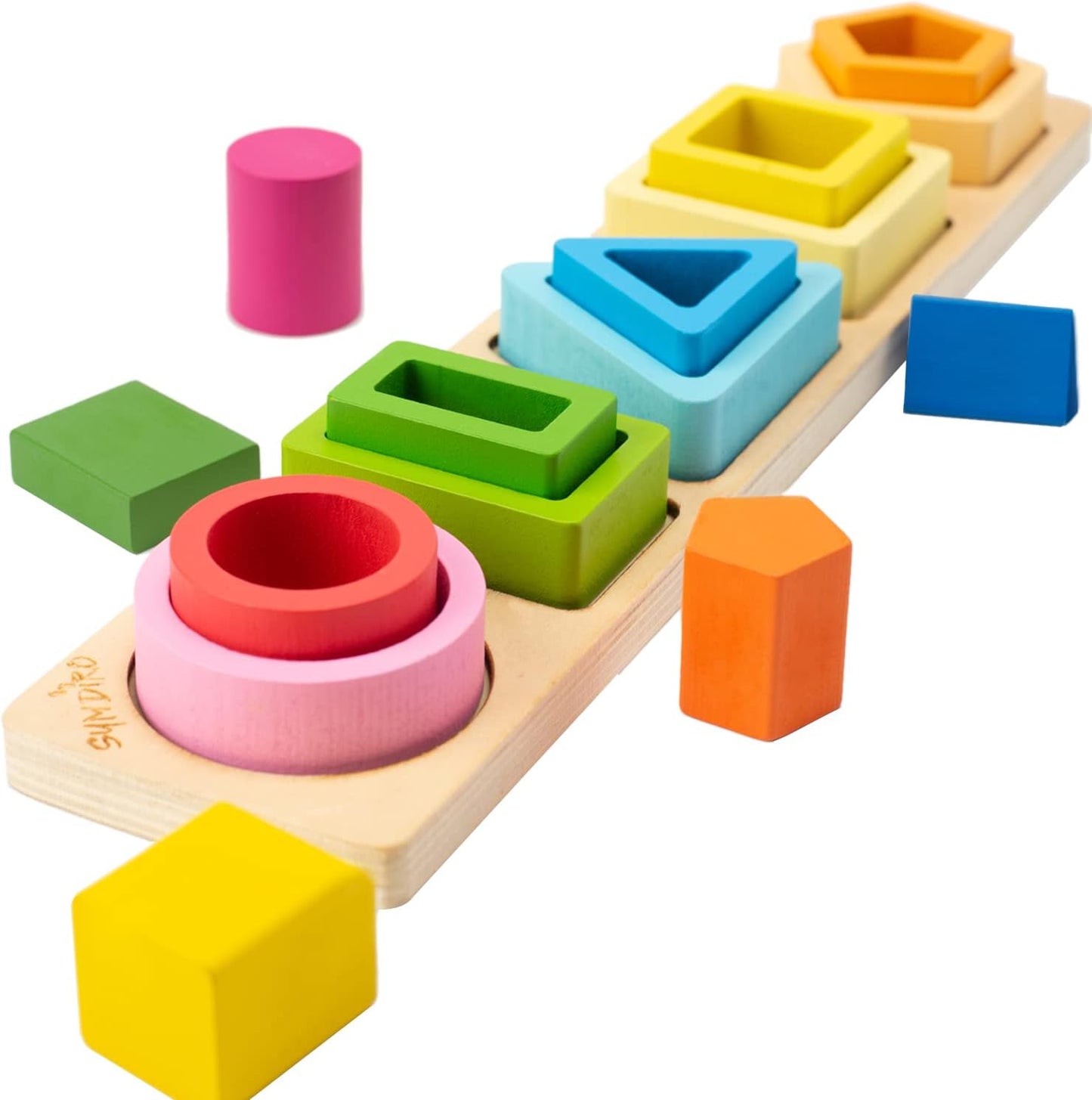 Montessori Wooden Sorting & Stacking Toy - Educational Fun!