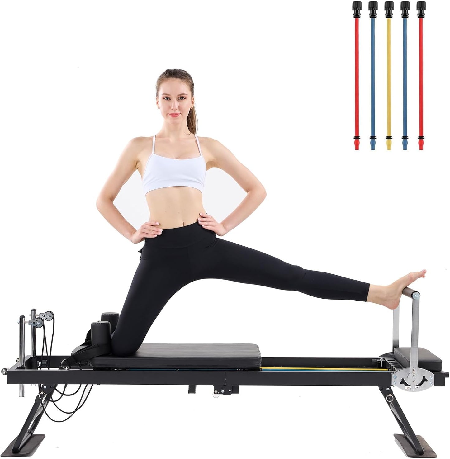 Foldable Pilates Reformer for Home Workouts and Fitness Goals