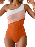 One Shoulder One Piece Swimsuit for Women - Tummy Control Slimming