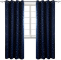 Navy Star Blackout Curtains for Kid's Bedroom - Room Darkening