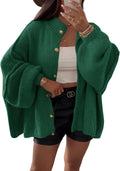 Saodimallsu Womens Oversized Cardigans Long Lantern Sleeve Button Down