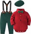 Classic Baby Boy Suit Set with Bowtie and Suspenders for Events