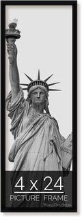 wallsthatspeak 4x24 Black Picture Frame for Posters and Puzzles