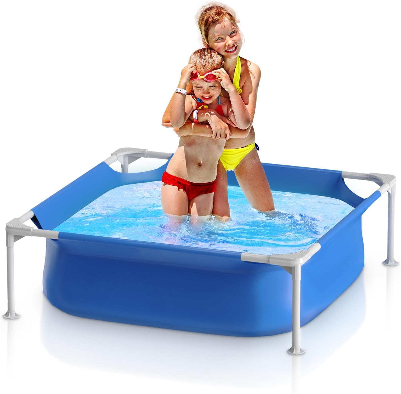 Square Above Ground Swimming Pool for Kiddie Fun in Backyard