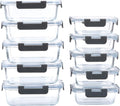 Glass Food Storage Containers 10-Pack - Airtight Glass Meal Prep Set