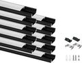 Besseto 10Pack 6.6Ft Black LED Aluminum Channel for Lighting