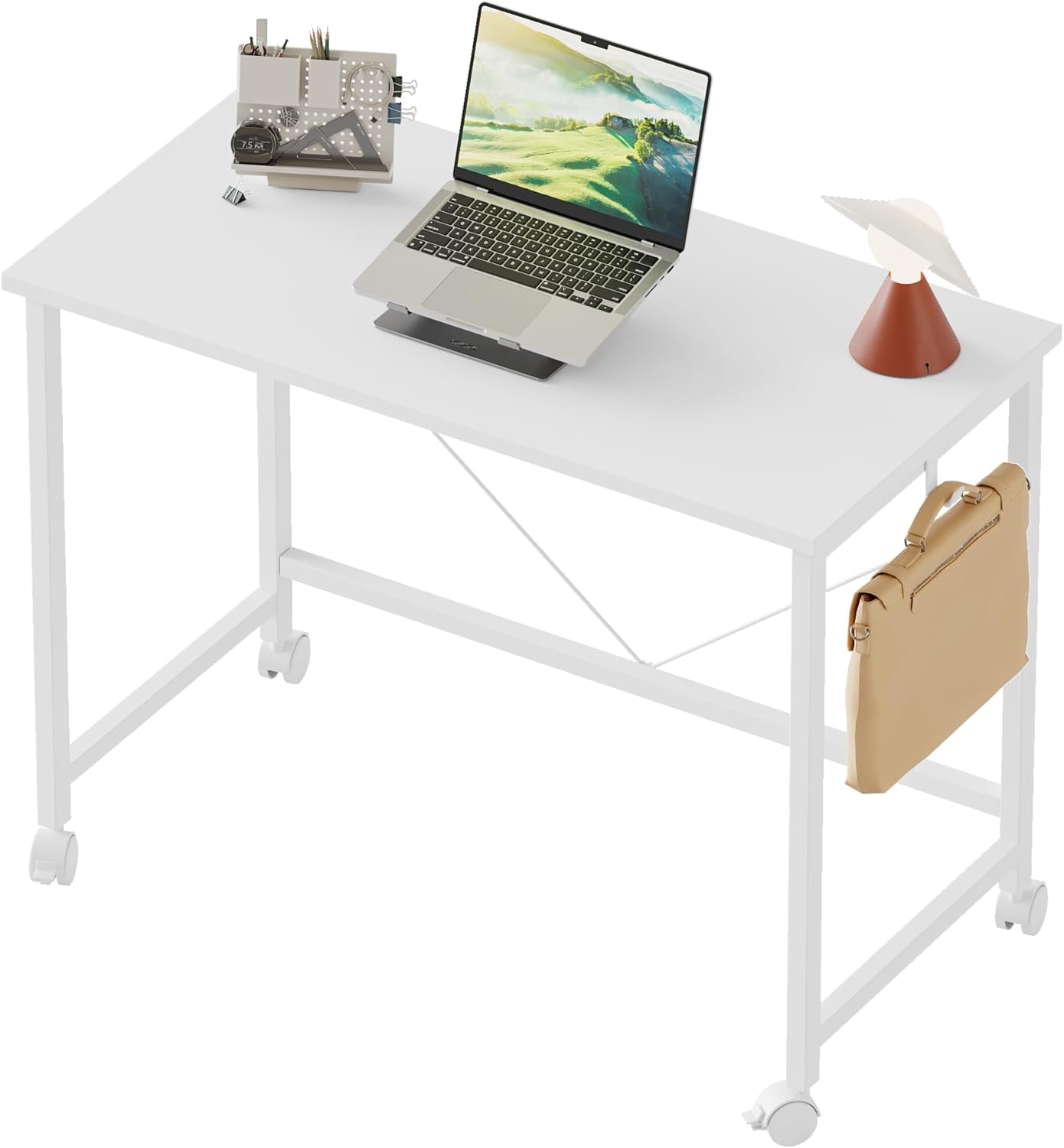 Rolling Computer Desk with Wheels for Small Spaces and Home Office