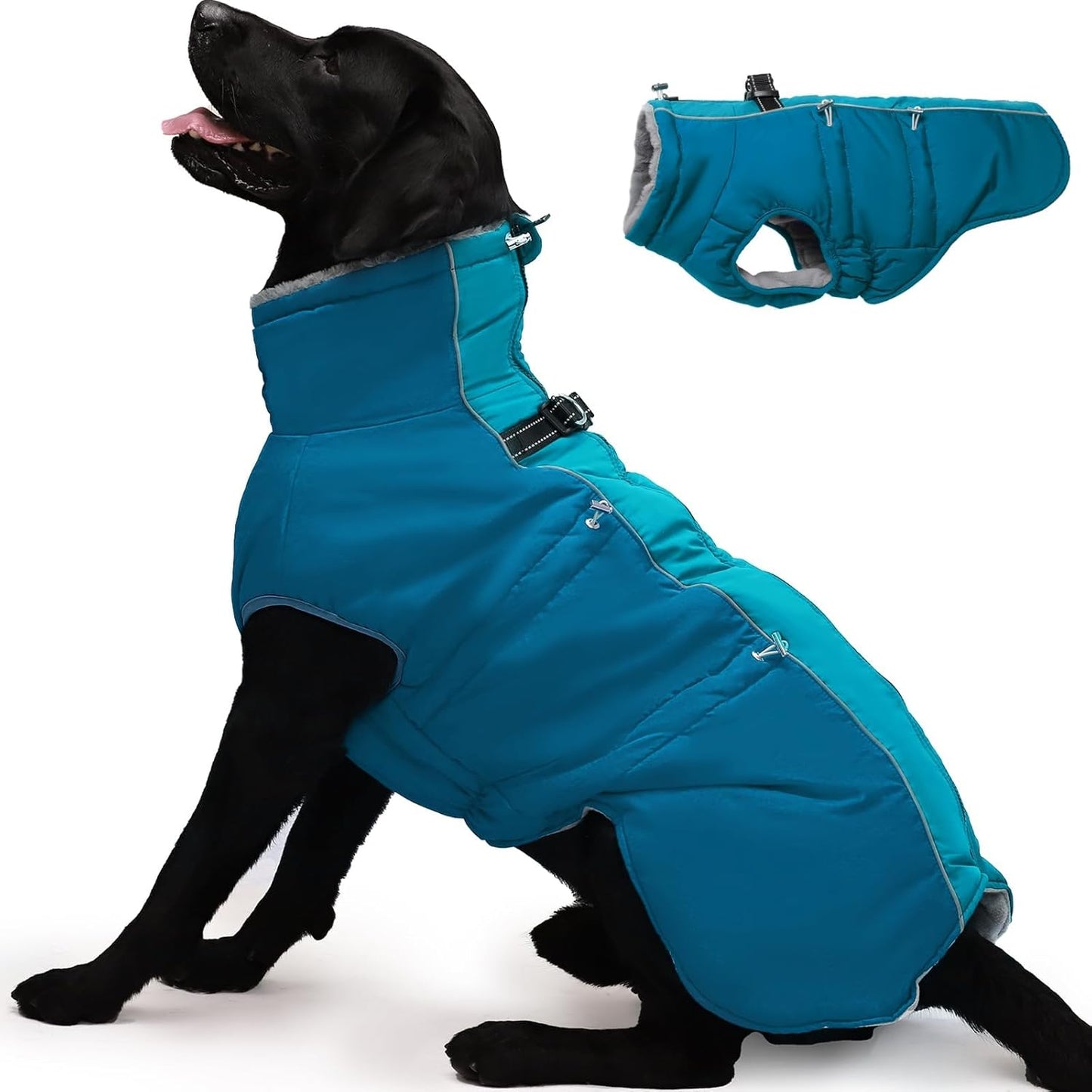 Dog Winter Jacket - Warm Zip Up Snowsuit for Large Dogs