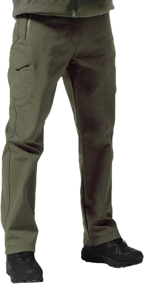 FREE SOLDIER Men's Outdoor Softshell Fleece Lined Cargo Pants