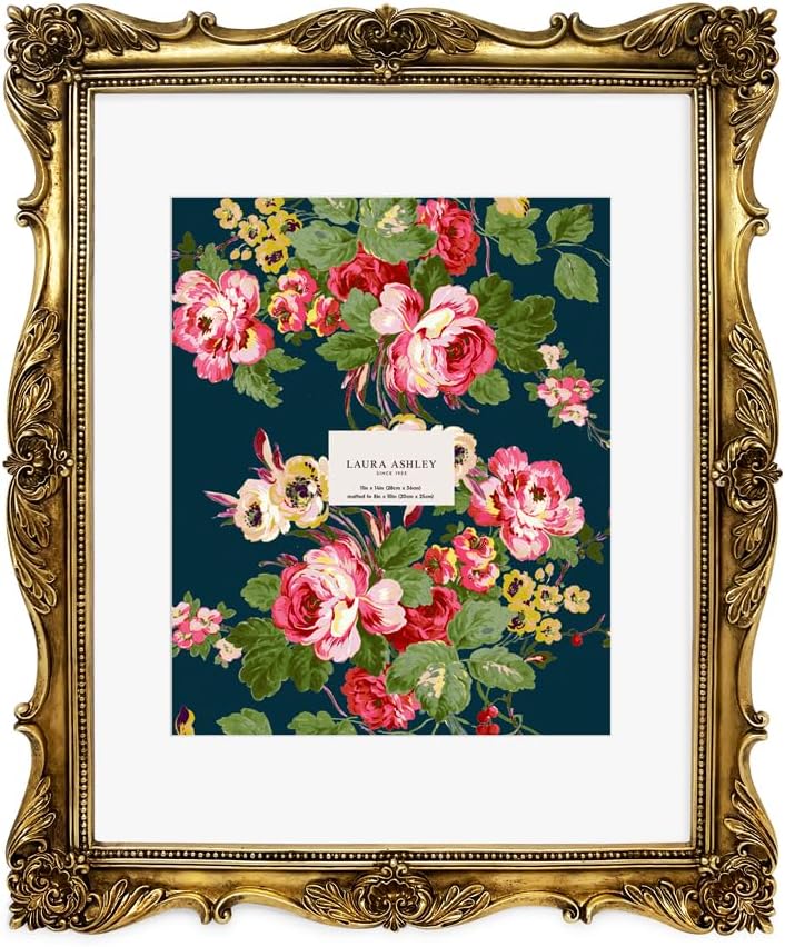 Laura Ashley 11x14 Gold Ornate Textured Picture Frame for Home